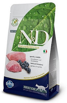 

Farmina Farmina N&D Grain Free Lamb and Blueberry Adult Cat Food, 1.5 kg Lamb, Berry 1.5 kg Dry Cat Food