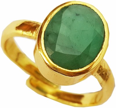 RS JEWELLERS Brass Emerald Gold Plated Ring