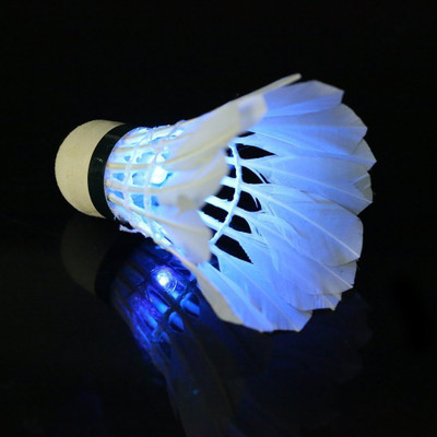 

QUINERGYS ™ LED Shuttlecock Badminton Birdies, Leadge Shuttlecock Dark Night Goose Feather Glow Birdies Feather Shuttle - White(Medium, 77, Pack of 1)