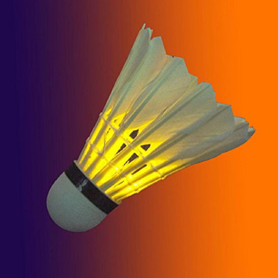 

QUINERGYS ® Led Badminton Shuttlecock Birdies Lighting Feather Shuttle - White(Medium, 77, Pack of 1)