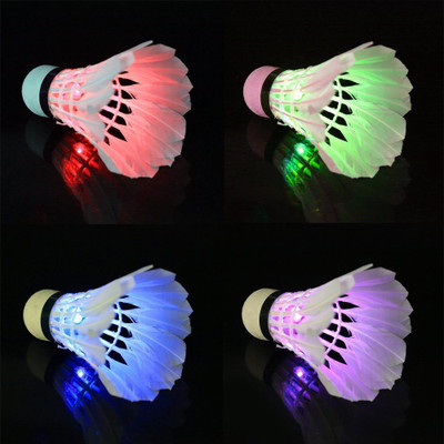 

QUINERGYS ® LED Badmintons Shuttlecocks Light Feather Shuttle - White(Medium, 77, Pack of 4)