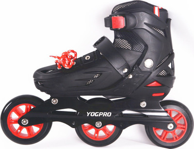 YOGPRO RUNNER In-line Skates - Size 6-9 UK(Black), Black red