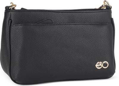 

E2O Women Casual Black PU Sling Bag