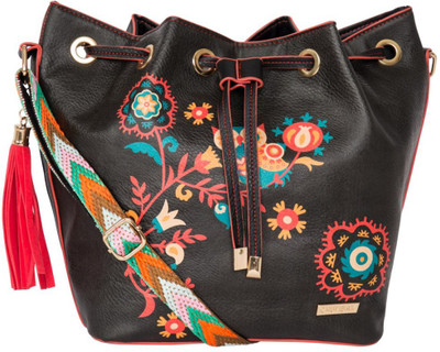 

Chumbak Women Black PU Sling Bag