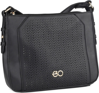 

E2O Women Casual Black PU Sling Bag