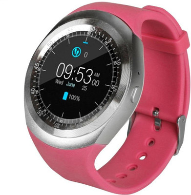 

ALONZO Y1 SmartWatch Touch Screen Support Micro SIM Card with Bluetooth 3.0 Camera Sleep Monitor Outdoor Fitness for IOS Android Pink Smartwatch(Pink Strap Free Size)