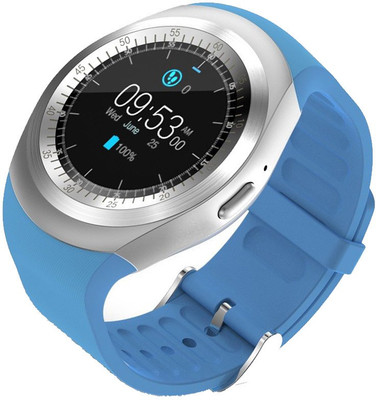 

ALONZO Compatible Touch Screen Bluetooth Smart watch Y1 /SIM Card Slot/Sleep Monitoring for Android & IOS Blue Smartwatch(Blue Strap Free Size)
