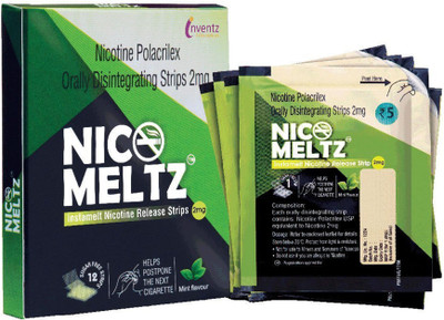 

Nicomeltz Instamelt Nicotine Release Strips - 2 Mg ( 10X12 Strips ) Mint Flavour 24 hour patch Smoking Patch(Pack of 12)