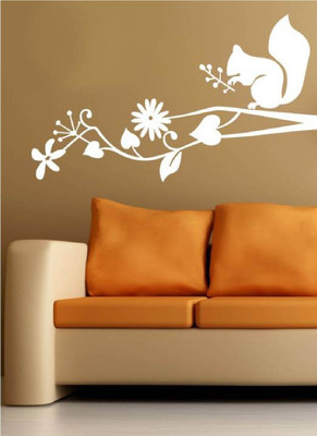marvellous 109 cm m_squirreltree Self Adhesive Sticker(Pack of 1)