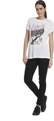 

Vero Moda Printed Women's Round Neck White T-Shirt, Snow white