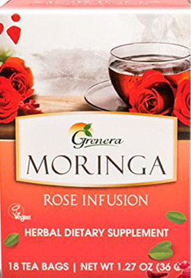 Grenera Moringa Rose Infusion-20 Tea Bags/Box Rose Herbal Tea Bags(36 g, Box)