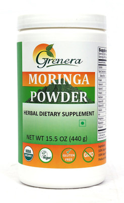 

Grenera Grenera Organic Moringa Leaf Powder - 440 Gram Jar(440 g)
