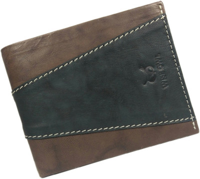 

WISE OWL Men Brown Genuine Leather Wallet(8 Card Slots), Brown & black