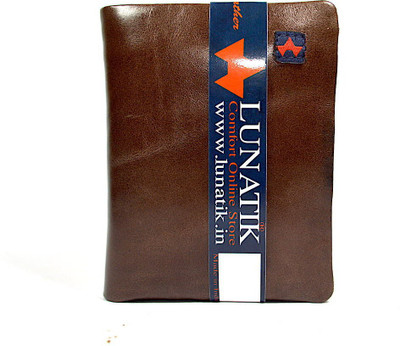 

lunatik Men Brown Genuine Leather Wallet(11 Card Slots)