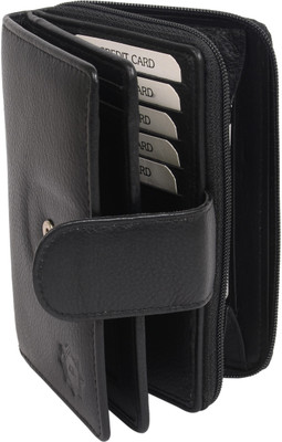 

GoLeather Women Black Genuine Leather Wallet(18 Card Slots)
