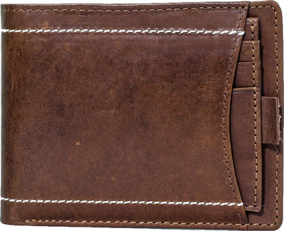 

Second May Men Tan Genuine Leather Wallet(12 Card Slots)