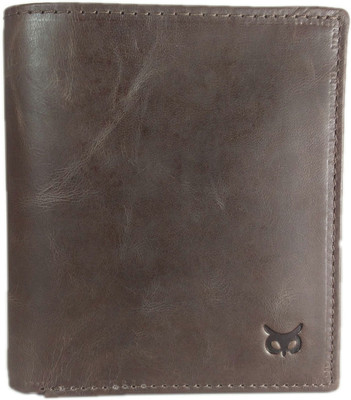 

WISE OWL Men Brown Genuine Leather Wallet(9 Card Slots)