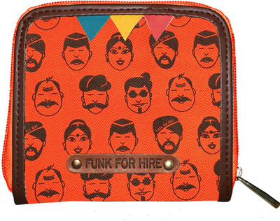 

FUNK FOR HIRE Women Orange Canvas Wallet(4 Card Slots)