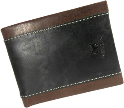 

WISE OWL Men Brown Genuine Leather Wallet(8 Card Slots), Brown & black