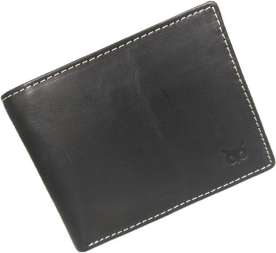 

WISE OWL Men Black Genuine Leather Wallet(7 Card Slots)