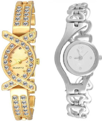 

Smart Picks MOON LIGHT GOLD SILVER COMBO PARIS FASHION Watch - For Women Watch - For Girls