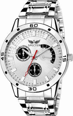 

Specter Analog Day And Date White Dial Alloy Stainless Steel Belt Premium Wrist Watch For Men And Boys Watch - For Men