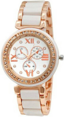 

Icon Fashion CERAMIC GOLDEN WHITE WATCH Watch - For Women