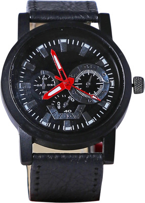 

Qlonz store Black and red watch Watch - For Men