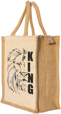 Nisol King Lion Waterproof Lunch Bag(Beige, 12 inch)