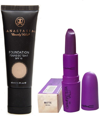 

anastasia Beverly Vills Foundation Fond De Teint SPF 15 With Giambattista Valli Matte Finish Royal lipstick(Set of 2)