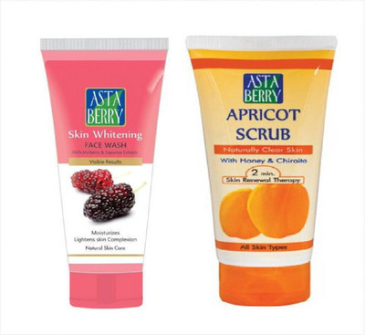 

Astaberry Skin Whitening face wash 100ml + Apricot scrub 100ml(Set of 2)