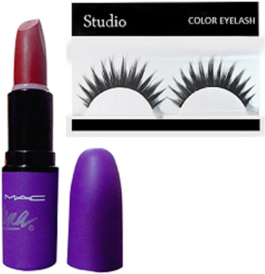 

Studio Fix Combo Eyelashes & Selena Matte Finish Mehroon Lipstick(Set of 2)