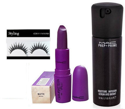 

styling Eyelashes&MAC Prep + Prime Moisture Infusion Serum Hydratant 50ml &Giambattista Royal Lipstick(Set of 3)