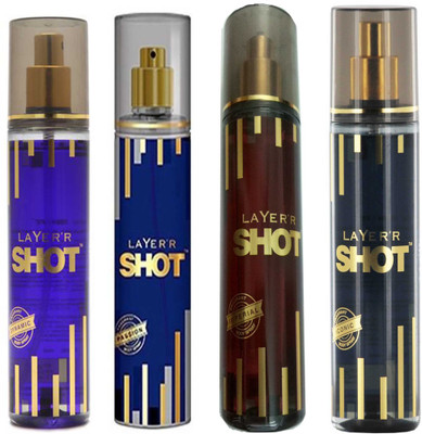

LAYERR SHOT IMPERIAL DEODORANT 135 ML+SHOT ICONIC DEODORANT 135 ML+SHOT PASSION DEODORANT 135 ML +SHOT DYNAMIC DEODORANT 135 ML Deodorant Spray - For Men & Women(135 ml, Pack of 4)