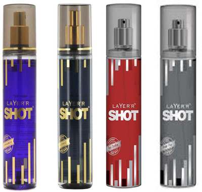

LAYERR SHOT POWER PLAY DEODORANT 135 ML+SHOT RED STALLION DEODORANT 135 ML+SHOT ICONIC DEODORANT 135 ML +SHOT DYNAMIC DEODORANT 135 ML Deodorant Spray - For Men & Women(540 ml, Pack of 4)