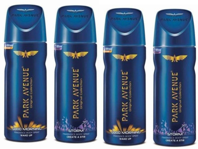

Park Avenue Good Morning & Strom Deodorant Spray - For Men(600 ml, Pack of 4)