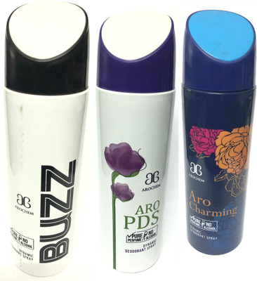 

Arochem Buzz , Pds & Charming Deodorant Spray - For Men(600 ml, Pack of 3)