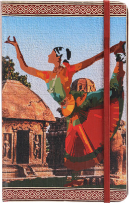 

toshakhana A5 Notebook(with Elastic Closure, Bharatanatyam Dance & Mahabalipuram Shore Temple Tamil Nadu India - Indian Dance & Heritage Series, Multicolor)