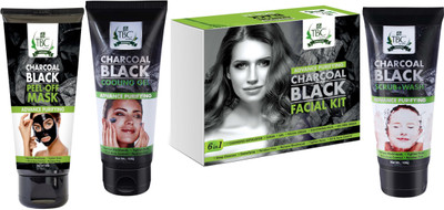 

TBC by Nature charcoal facial kit 6 in 1 with peel off mask , charcoal gel , charcoal scrub + wash(550 g)