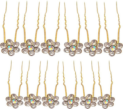 

Rapidsflow™ Hair Juda Pin With Stones Wedding hair accessories For Women And Girls Hair Pin(Gold)