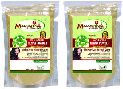 

Malvaniya Herbal Care Natural Henna Leaves (LAWSONIA INERMIS) Powder PACK OF 2 (200 g) Hair Color(reddish brown)
