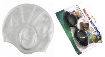 

KAAS Complete swimming kit with swimming cap, goggle, ear plug and nose clip Swimming Kit