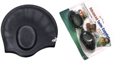 

KAAS Complete swimming kit with swimming cap, goggle, ear plug and nose clip Swimming Kit
