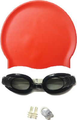 

KAAS Complete swimming kit with swimming cap, goggle, ear plug and nose clip Swimming Kit