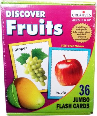 

kidoz kingdom CREATIVES 36 JUMBO FLASH CARDS - FRUITS(Multicolor)