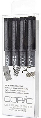 

Copic Multiliner Pen 4 Piece Set Black B (Broad)(Set of 4, Black)
