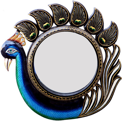 Dhawan 12 x 12 Single Sitting Peacock Decorative Mirror(Decorative Finish : Painted, Polished)