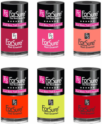 

forsure HD color long lasting matte nail polish (set of 6 ) unique shades mania pink, princess pink, peach, orange, neon yellow, hot red(Pack of 6)