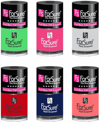 

forsure HD color long lasting matte nail polish (set of 6 ) unique shades neon green, hot red, princess pink, orange, mania pink, hot peach(Pack of 6)