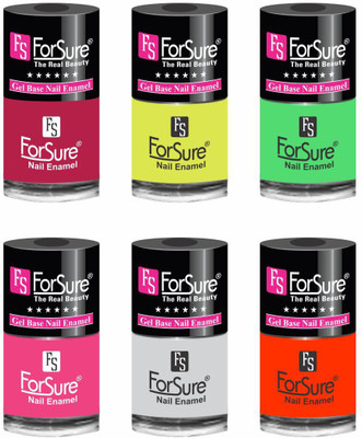 

forsure HD color long lasting matte nail polish (set of 6 ) unique shades mania pink, neon yellow, neon green, princess pink, white, orange(Pack of 6)